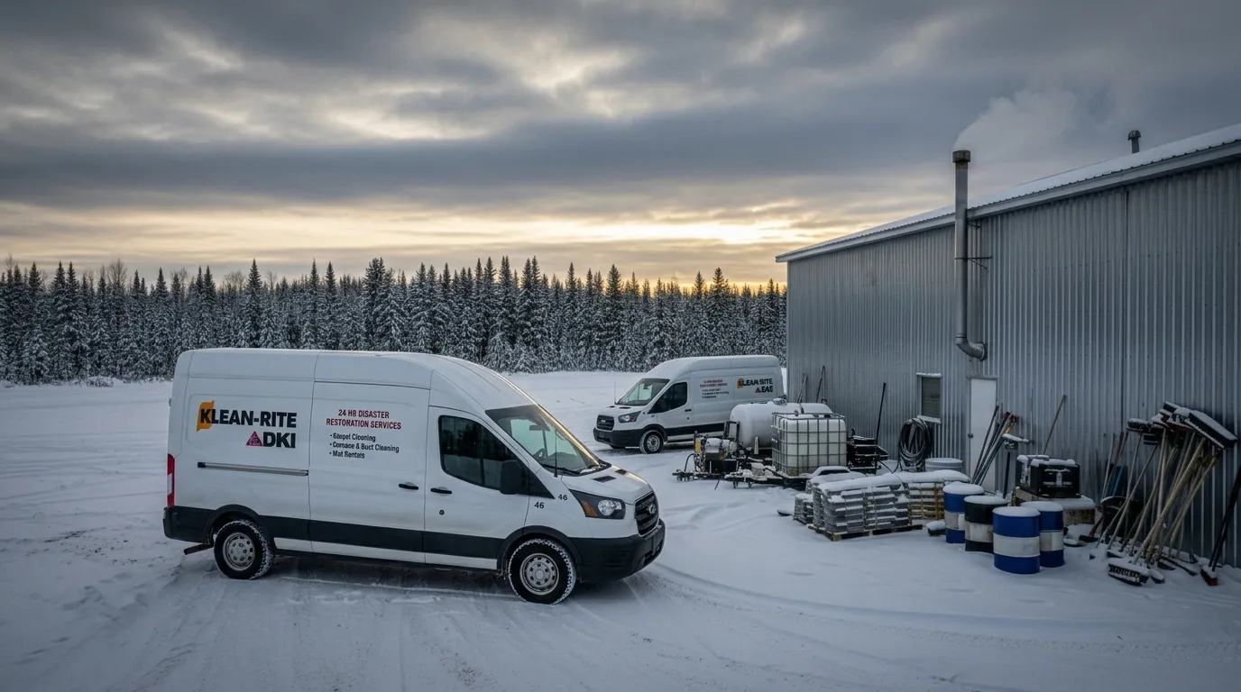 Klean-Rite DKI service yard in northern Alberta winter